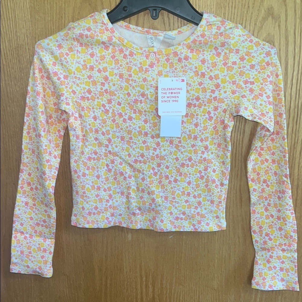 Roxy Girl's Floral Print Long Sleeve Top Size M (8/10) New with Tags